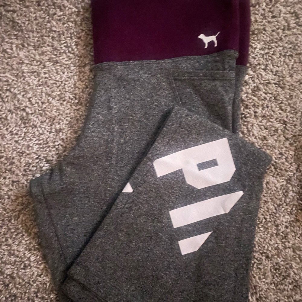 PINK Victoria's Secret Charcoal and Plum Kids Leggings